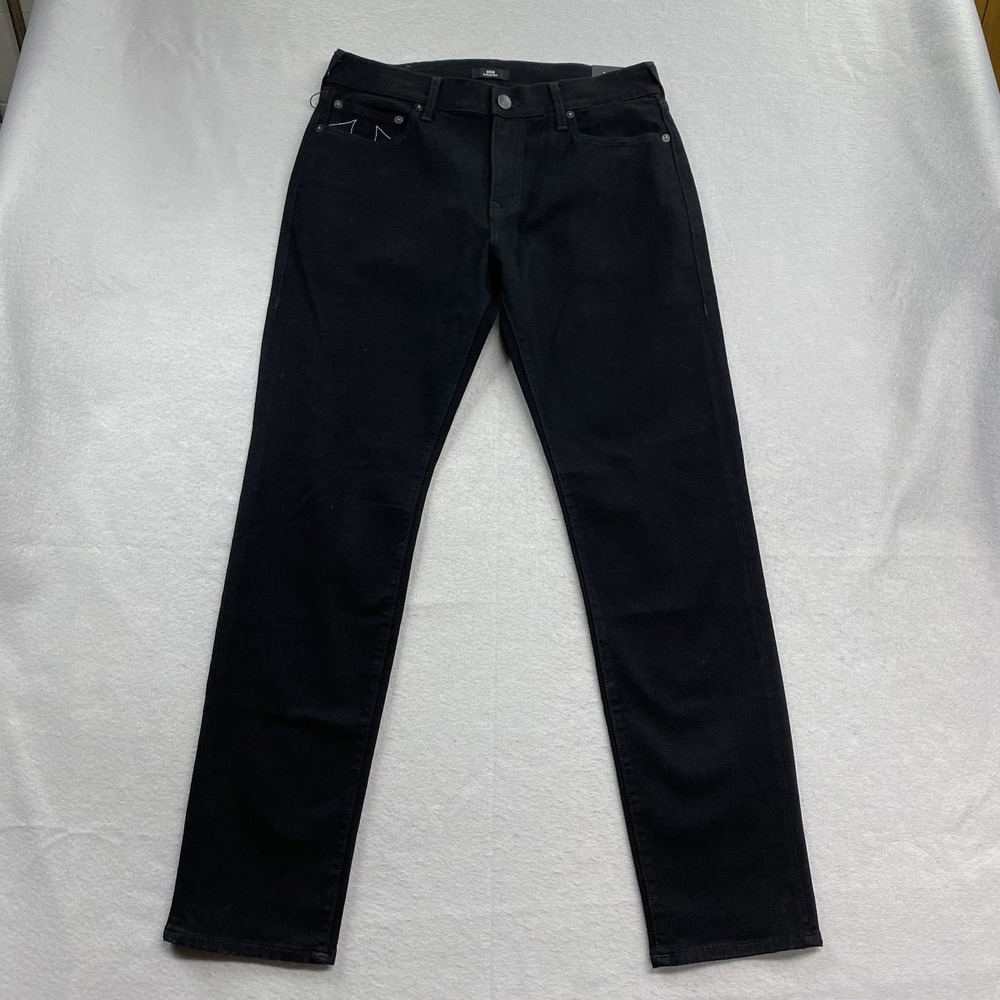 True Religion Jeans Mens 34x33 Black Denim Pants Geno Relaxed Slim Fit